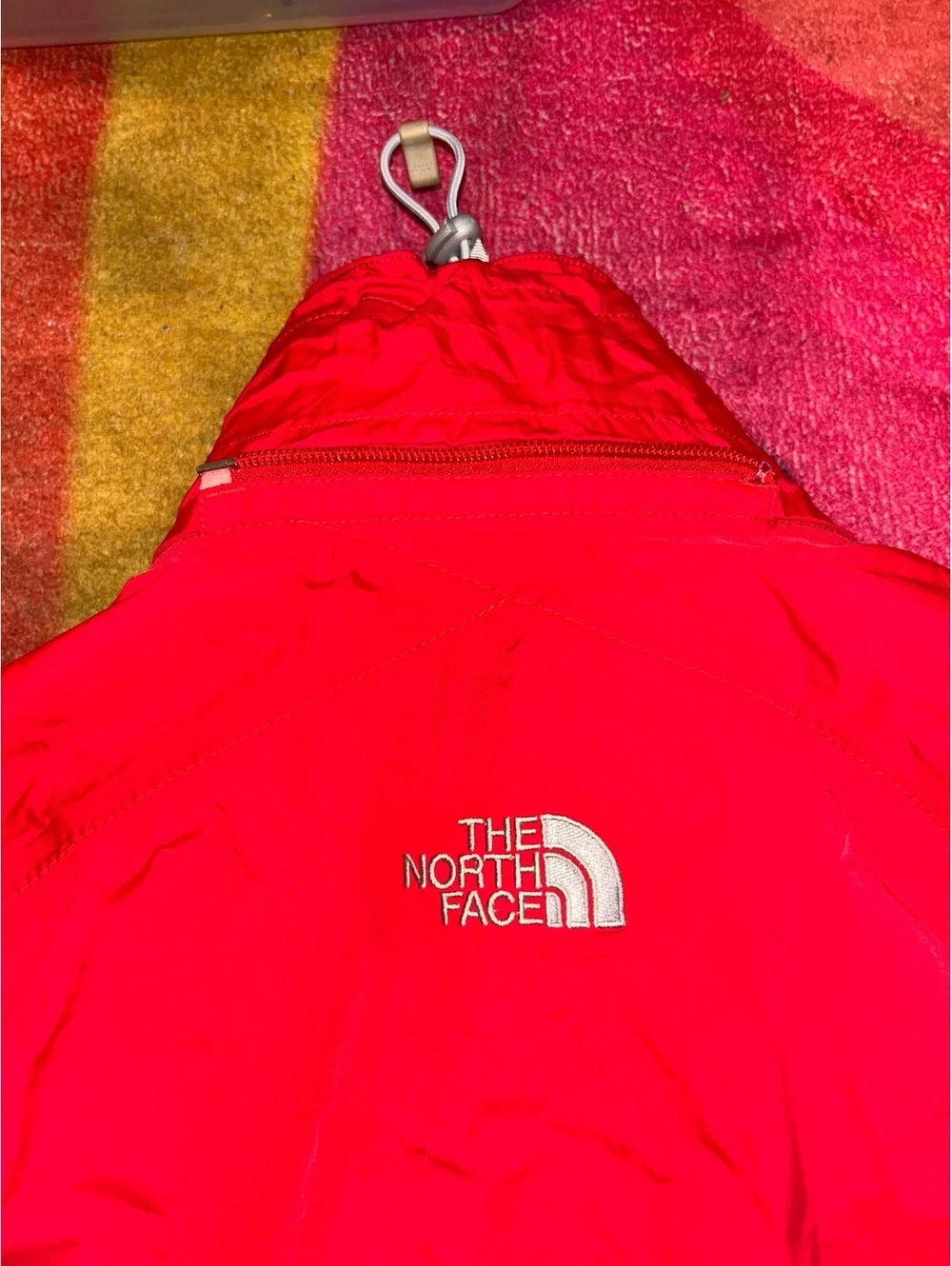 The North Face HyVent Red and White Waterproof Jacket